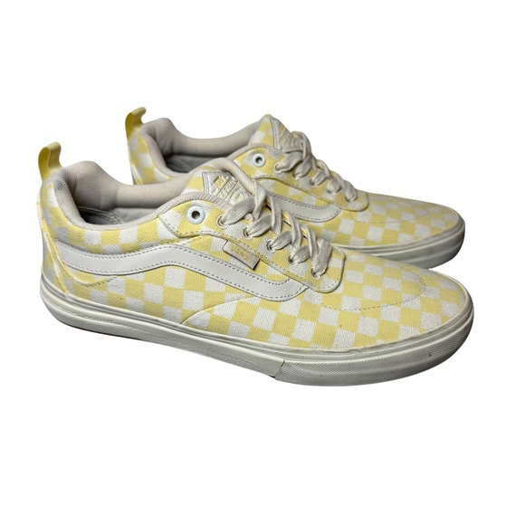 Vans Kyle Walker Pro Checkerboard Skateboarding Shoes Men's Size 9 Yellow White - Picture 1 of 8